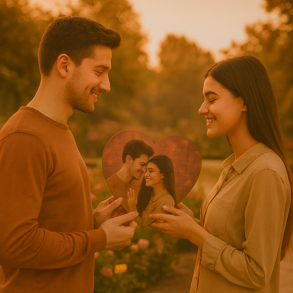 Puzzle Coração Personalizado com Foto – Presente Romântico para Casal
