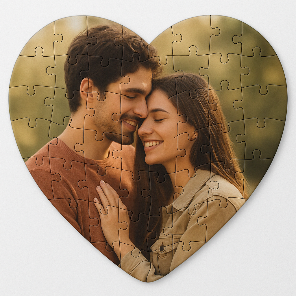 Puzzle Coração Personalizado com Foto – Presente Romântico para Casal