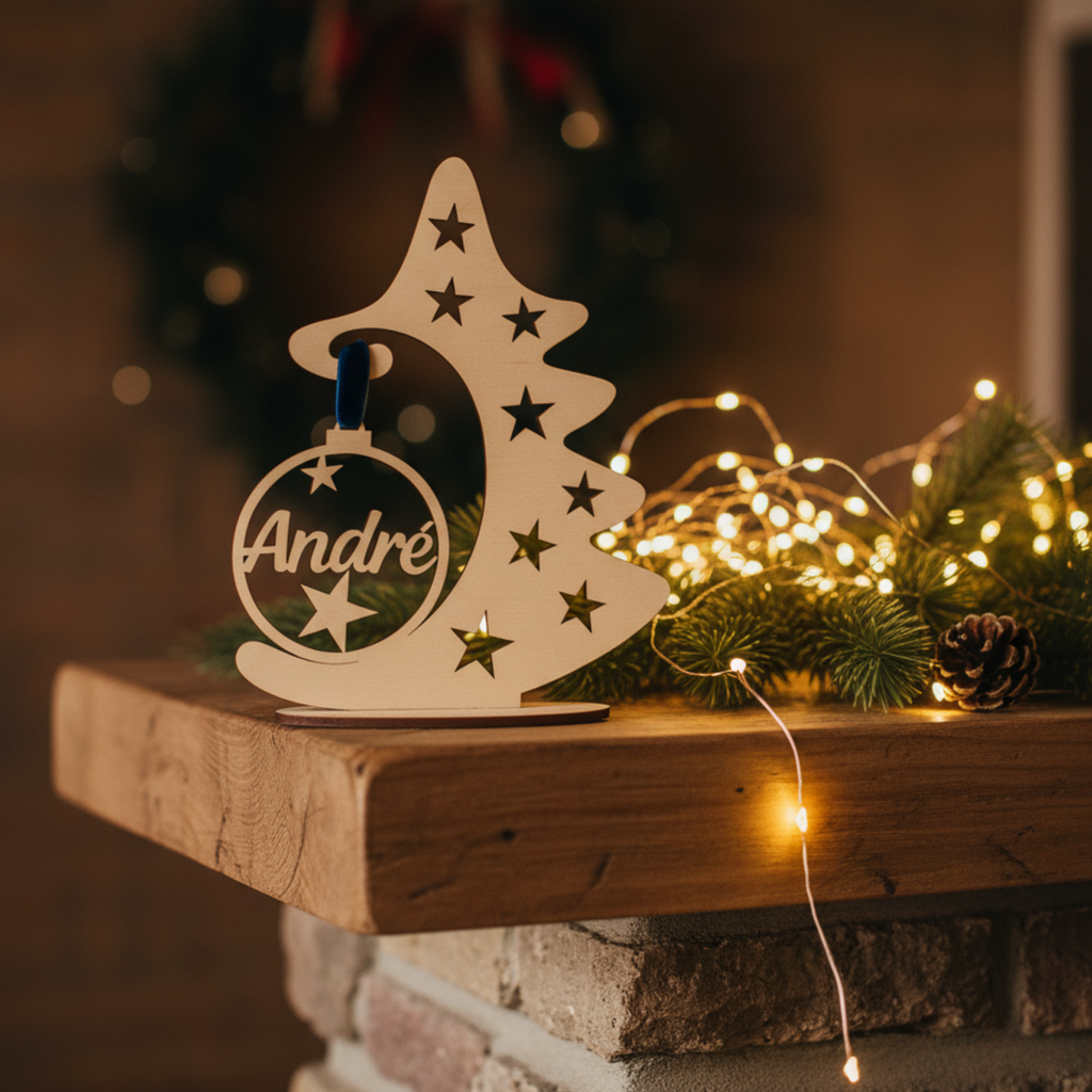 Árvore de Natal Personalizada em MDF com Nome | Decoração de Natal Artesanal
