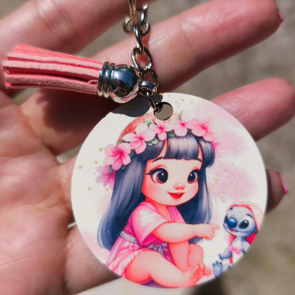 Porta-chaves Personalizado – Inicial com Flores