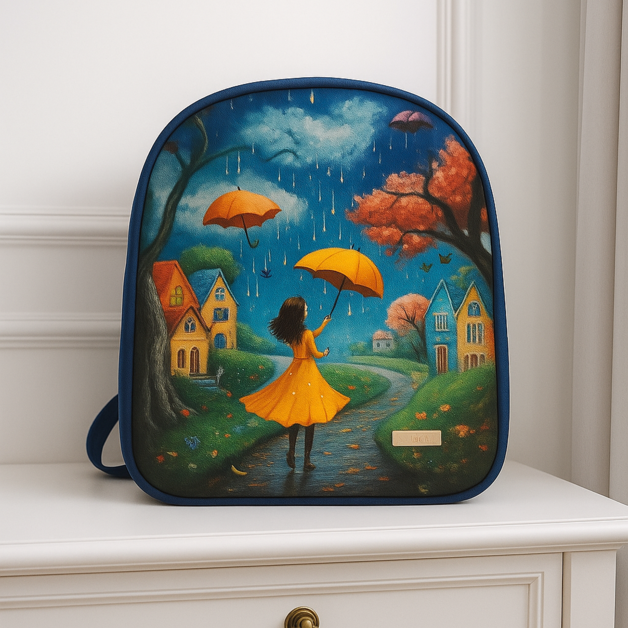 Mochila Artística – Menina do Guarda-Chuva