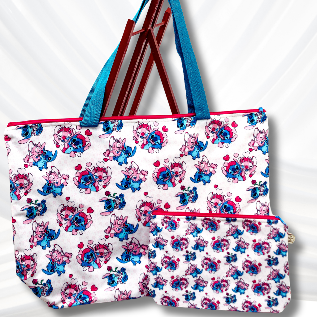 👜 Saco de Praia Stitch com Nécessaire a Combinar – Prático, Bonito e à Prova de Verão! 🌞🌊