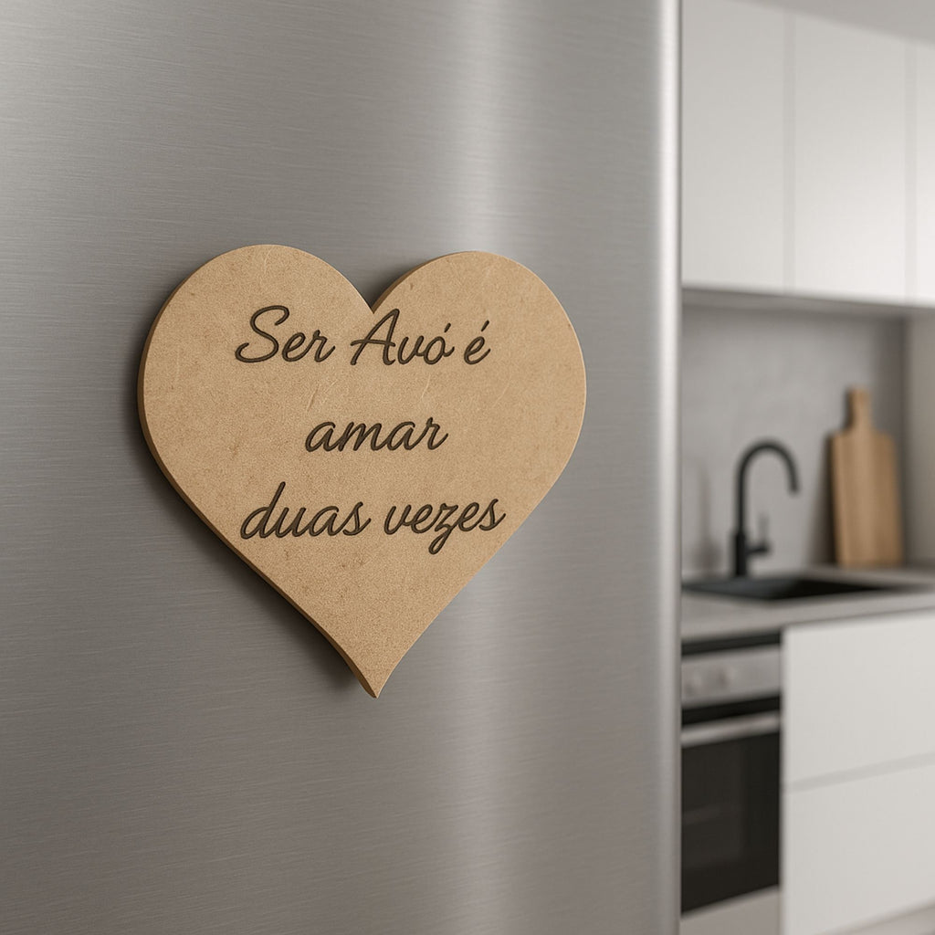 Íman Coração em MDF – Um Miminho Cheio de Amor 💝