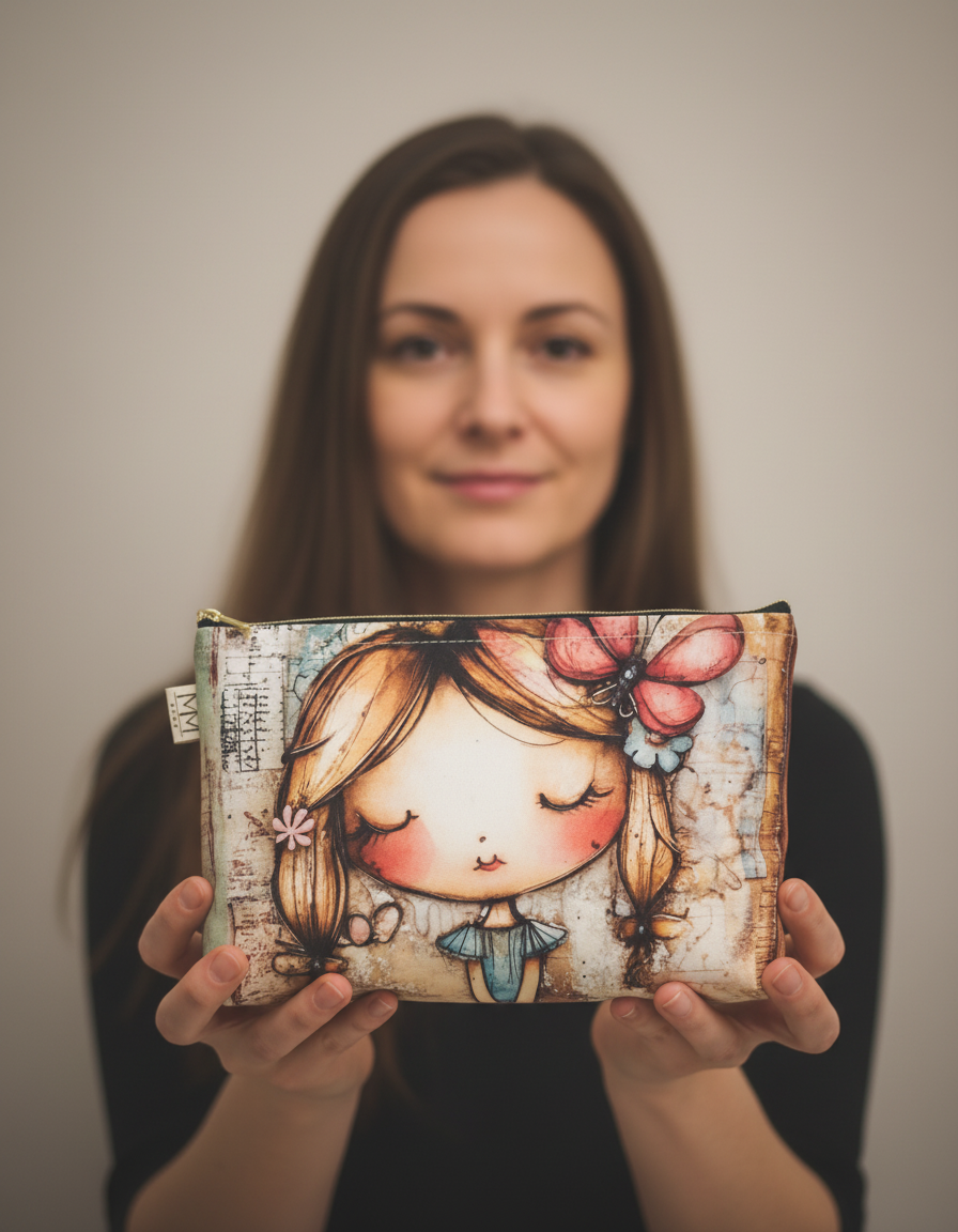 Necessaire Artesanal Menina Sonhadora | Feita à Mão em Portugal